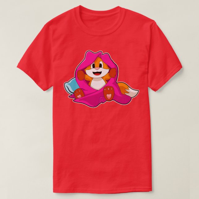 Fox with Pillow and Blanket T-Shirt (Design Front)