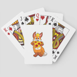 Fox with Pizza Playing Cards