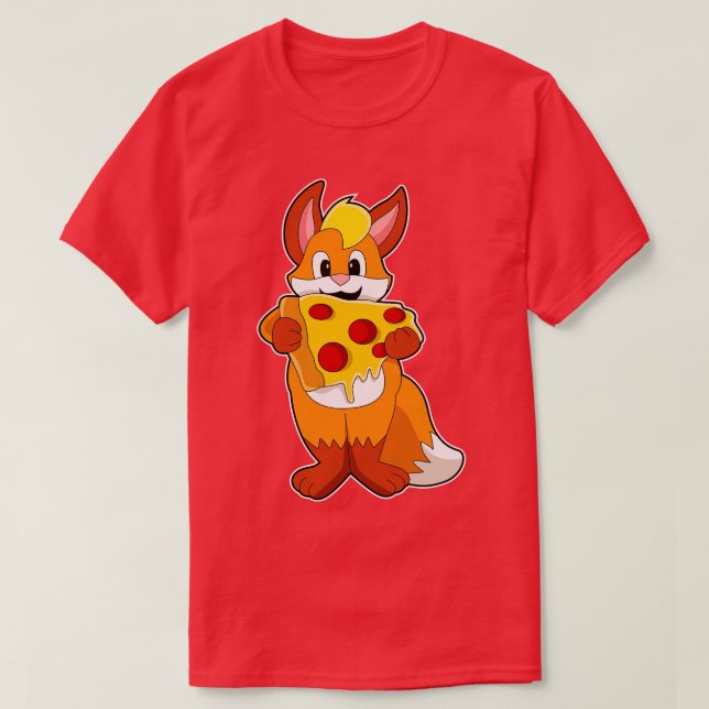 Fox with Pizza T-Shirt (Design Front)