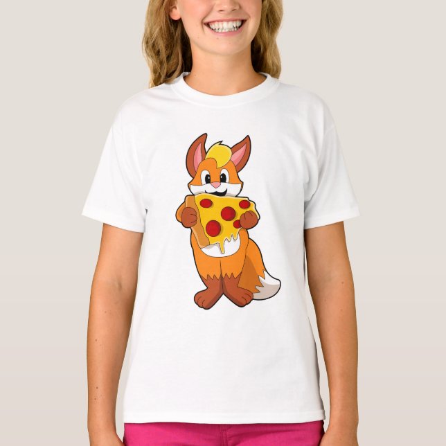Fox with Pizza T-Shirt (Front)