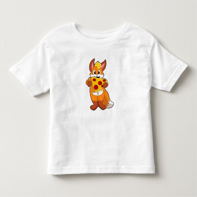 Fox with Pizza Toddler T-Shirt (Front)