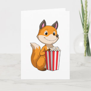 Fox with Popcorn Card