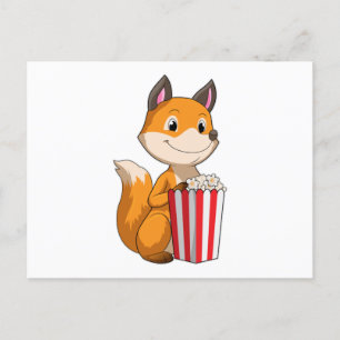 Fox with Popcorn Postcard