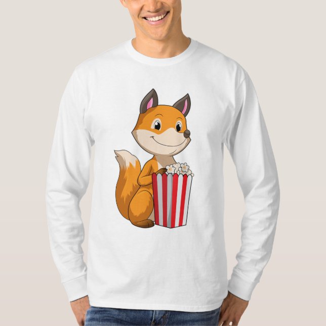 Fox with Popcorn T-Shirt (Front)