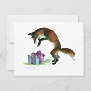 fox with present