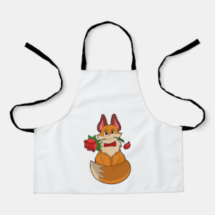 Fox with Rose Flower Apron