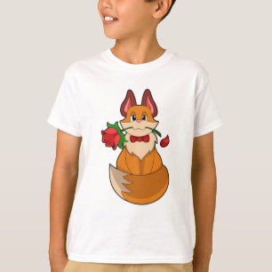 Fox with Rose Flower T-Shirt