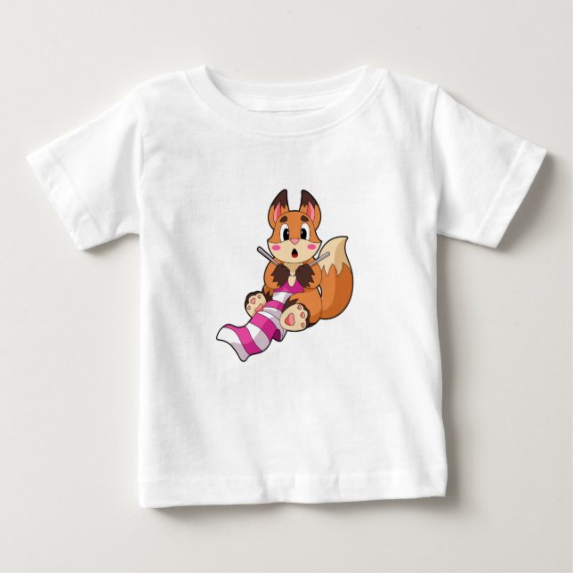 Fox with Scarf Baby T-Shirt (Front)
