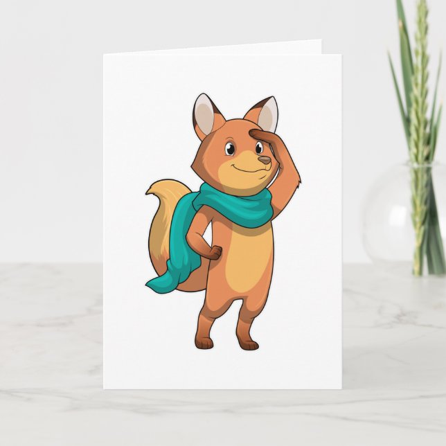 Fox with Scarf Card (Front)