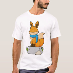 Fox with Scarf on Rock T-Shirt