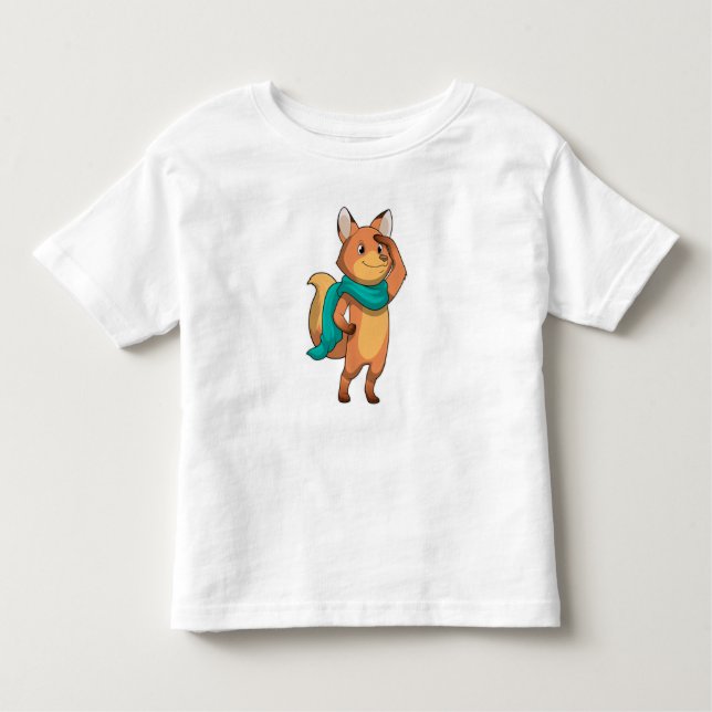 Fox with Scarf Toddler T-Shirt (Front)