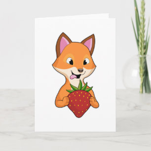 Fox with Strawberry Card
