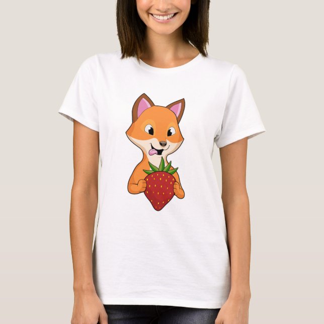 Fox with Strawberry T-Shirt (Front)