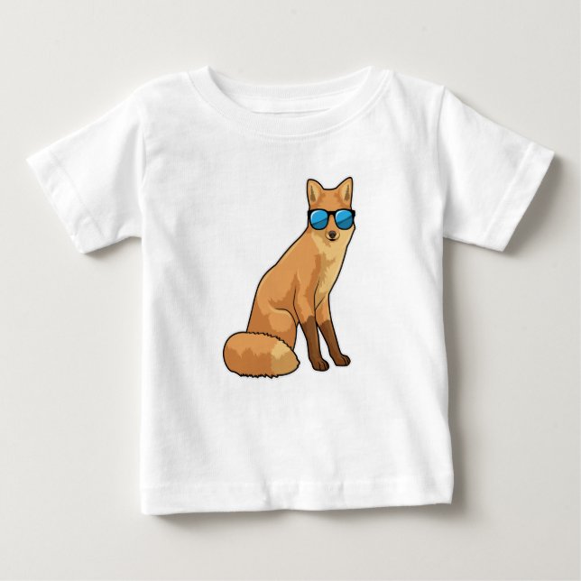 Fox with Sunglasses Baby T-Shirt (Front)