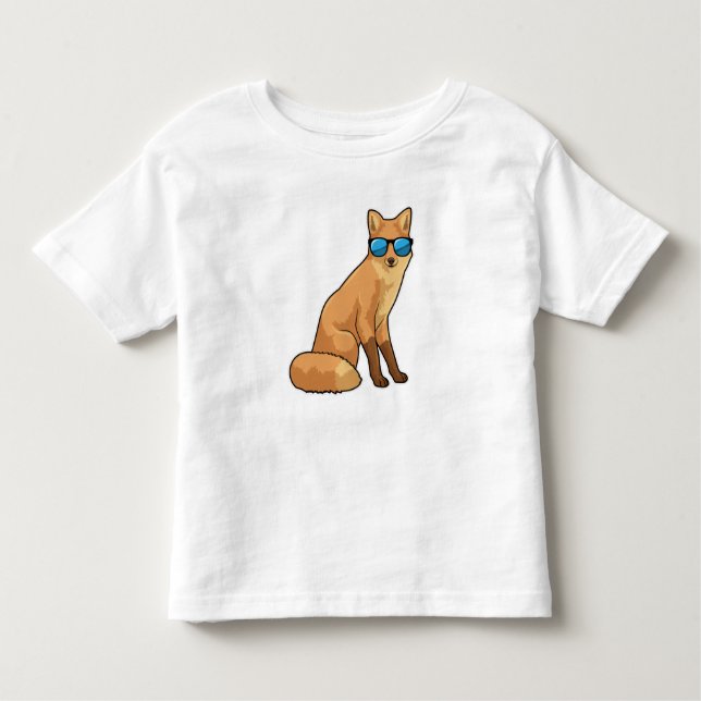 Fox with Sunglasses Toddler T-Shirt (Front)