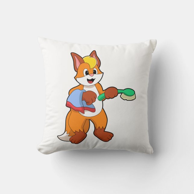 Fox with Towel & Brush Cushion (Front)