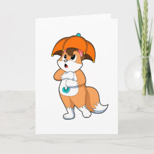 Fox with Umbrella Card