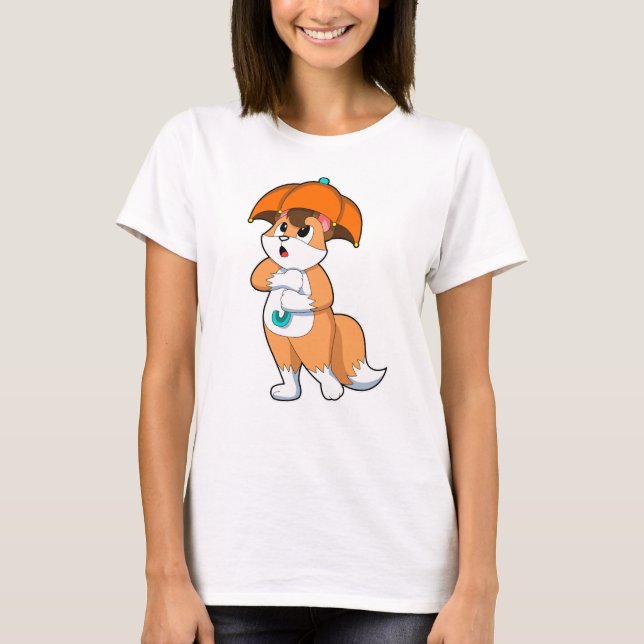 Fox with Umbrella T-Shirt (Front)