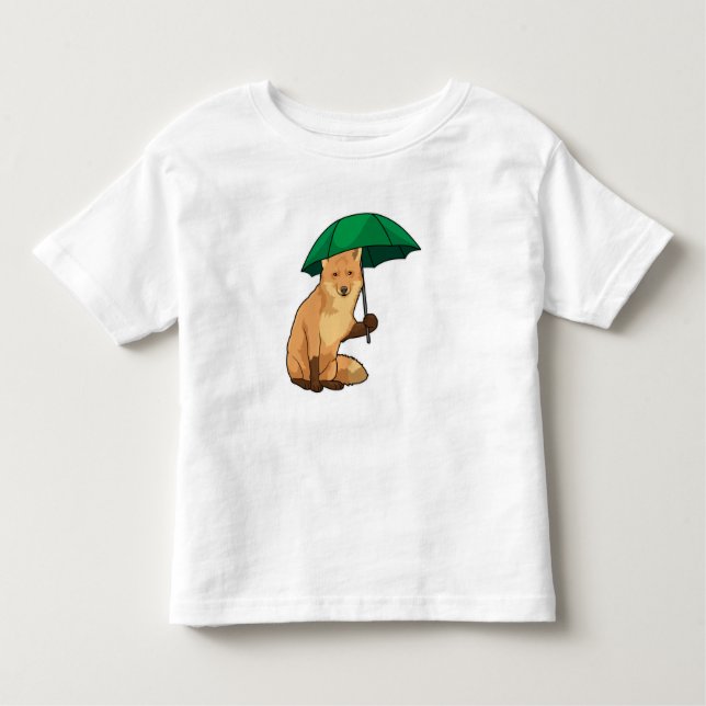 Fox with Umbrella Toddler T-Shirt (Front)