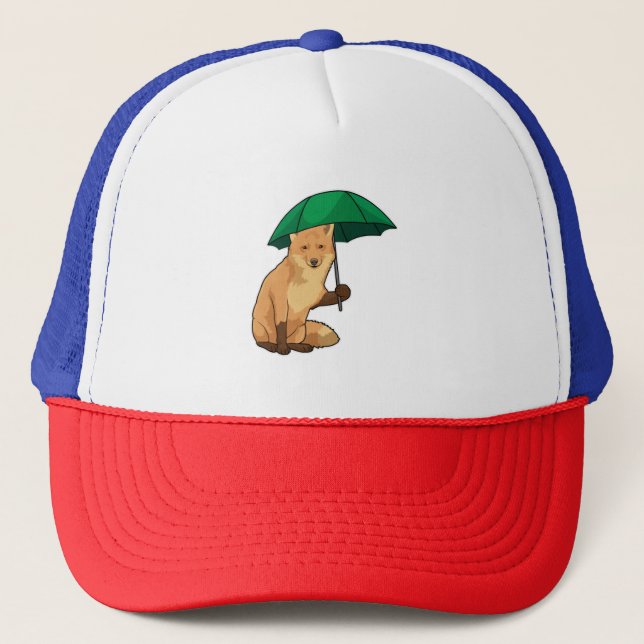 Fox with Umbrella Trucker Hat (Front)