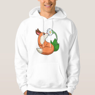 Fox with white Flower Hoodie