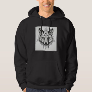 Fox with Wiccan and Occult Symbols Goth Hoodie