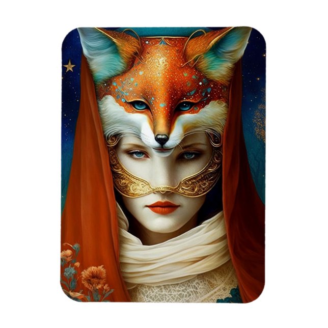 Fox Woman Surreal Fantasy Art Magnet (Vertical)