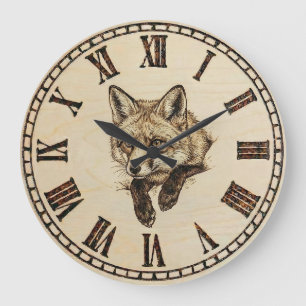  Fox wooden Wall Clock