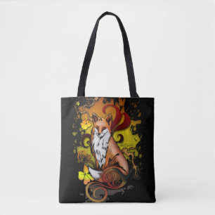 Fox Woodland All Over Print Tote in Autumn Bag