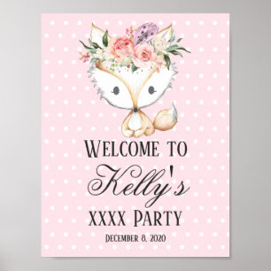 fox woodland, cute poster