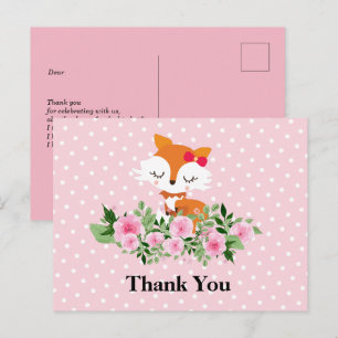 fox woodland, cute thank you card