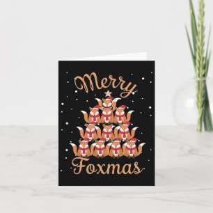 Fox Xmas Tree Foxes Christmas Tree Card