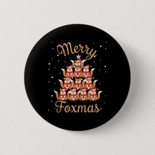 Fox Xmas Tree Foxes Christmas Tree Tank Top 6 Cm Round Badge