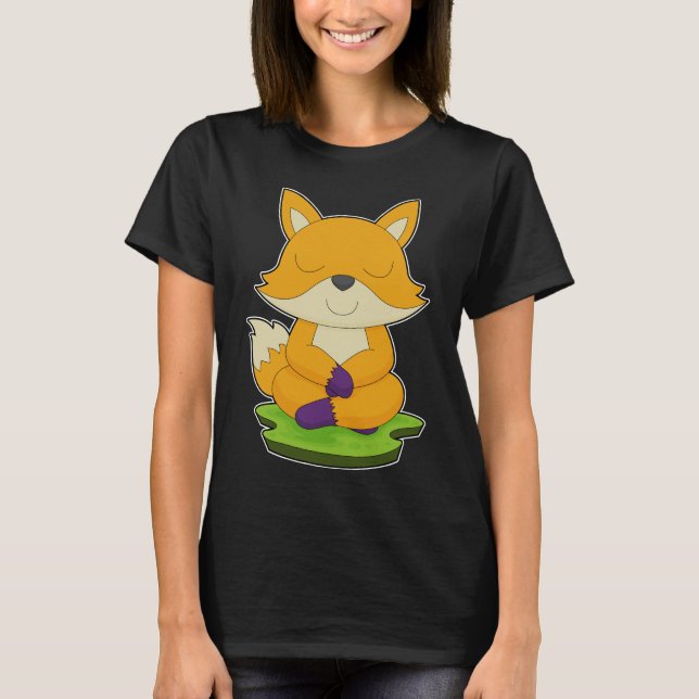 Fox Yoga Fitness Meditation T-Shirt (Front)