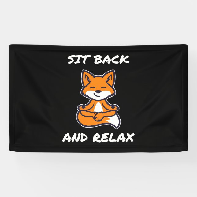 Fox Yoga Sit Back And Relax Banner (Horizontal)