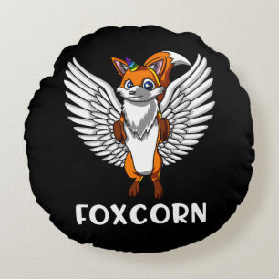 Foxcorn Magical Fox Unicorn Funny Animal Round Cushion