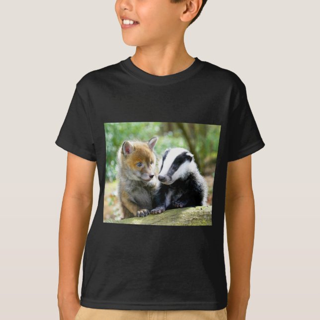 Foxcub & Badger Cute! T-Shirt (Front)