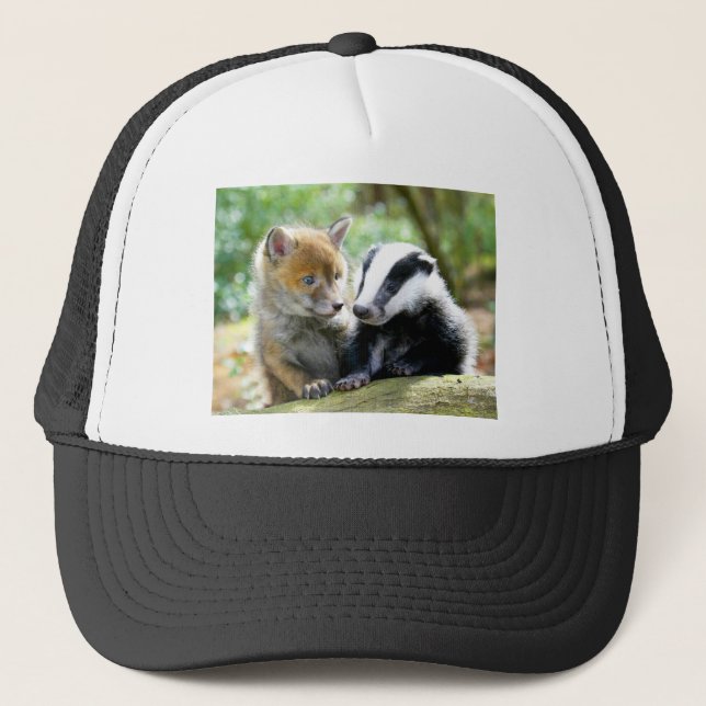 Foxcub & Badger Cute! Trucker Hat (Front)