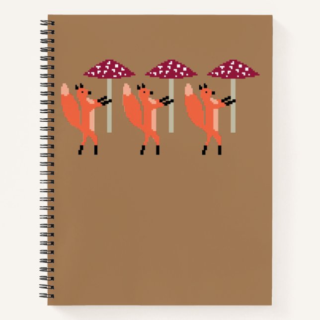Foxes and Mushrooms Spiral Notebook (Front)