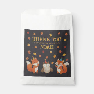 Foxes and Owl Woodland Fall Kids Birthday Party Favour Bag