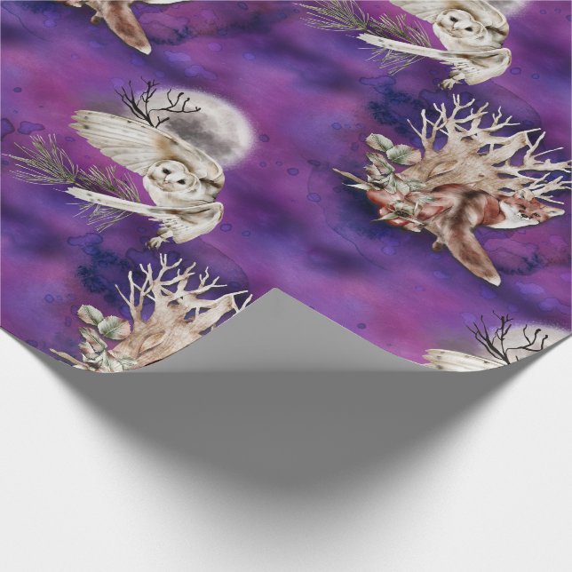 Foxes and Owls  Wrapping paper (Corner)
