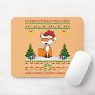Foxes Animal Lover Xmas Gift Ugly Fox Christmas Mouse Pad