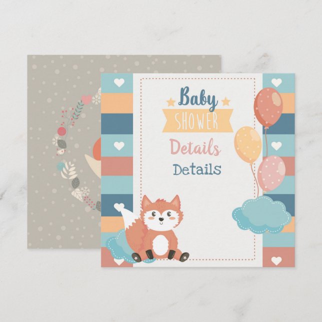 Foxes Baby Shower Invitation (Front/Back)