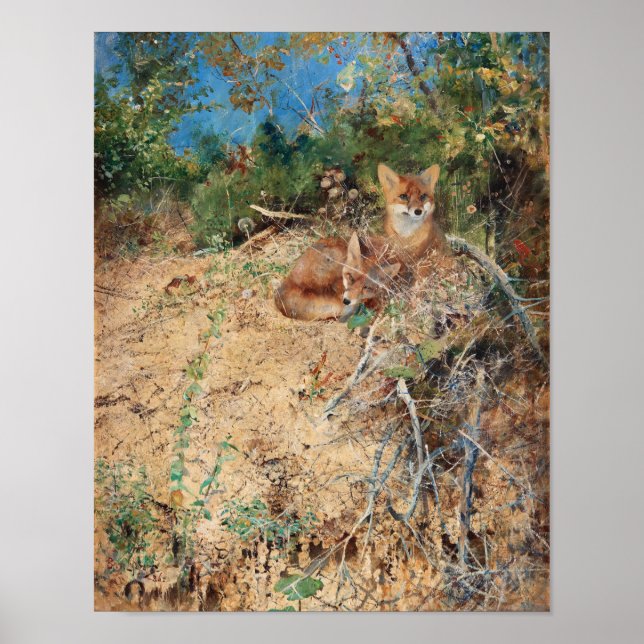 Foxes, Bruno Liljefors Poster (Front)
