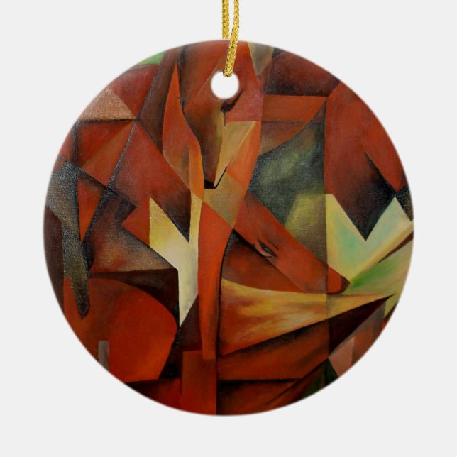 Foxes Ceramic Tree Decoration (Front)
