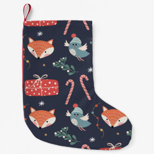 Foxes & Gifts: Christmas Seamless Pattern Small Christmas Stocking