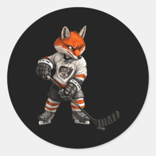 Foxes Ice Hockey Classic Round Sticker