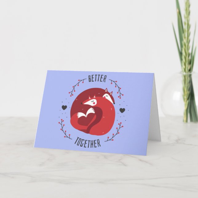 Foxes in Love Holiday Card (Front)
