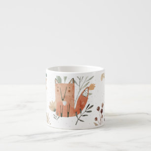 Foxes in Meadows: Watercolor Seamless Espresso Cup