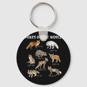 Foxes Of The World Funny Fox Animals Educational Key Ring